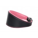  Ace Traditional Leather Dog Collar lined with super SOFT leather ::PINK LINING::